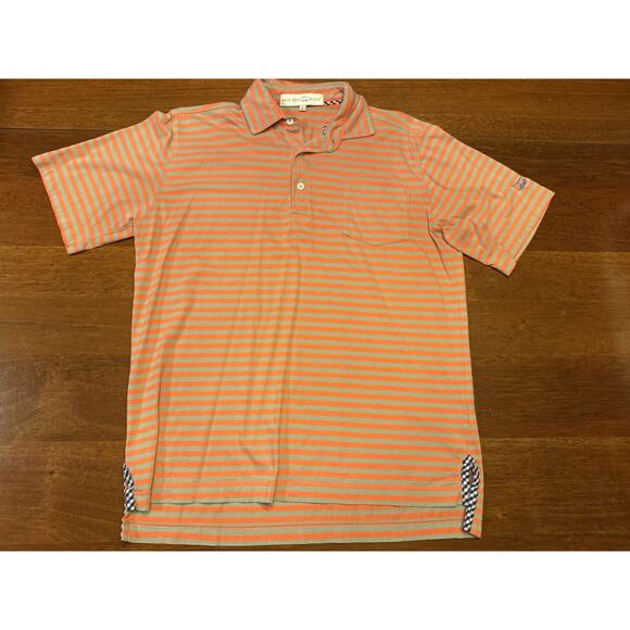 Small Bald Head Blues Pink Stripe Polo Short Sleeve - Picture 2 of 8